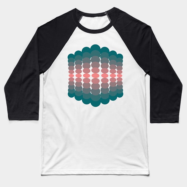 Geometric navy abstract minimal circles Baseball T-Shirt by carolsalazar